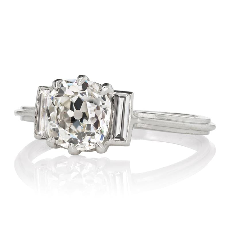 1.31 ct Diamond Engagement Ring with Baguettes