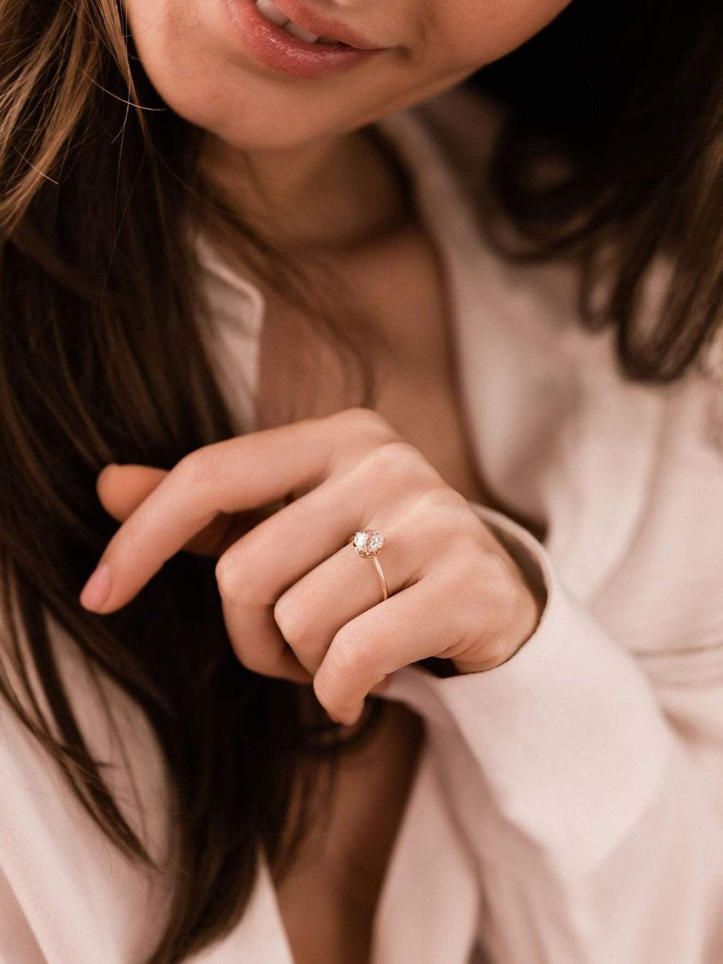 j-k-l color, si-i clarity in rose gold setting