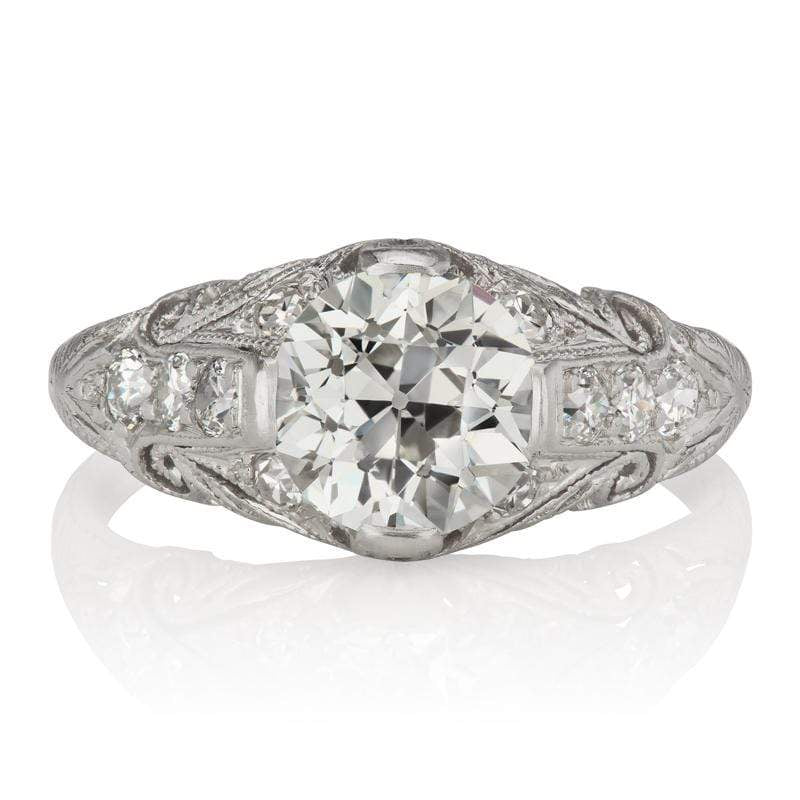 Old European Cut Vintage Art Deco Filigree Engagement Ring