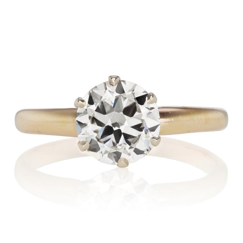 Art Deco Transitional Cut Solitaire Engagement Ring