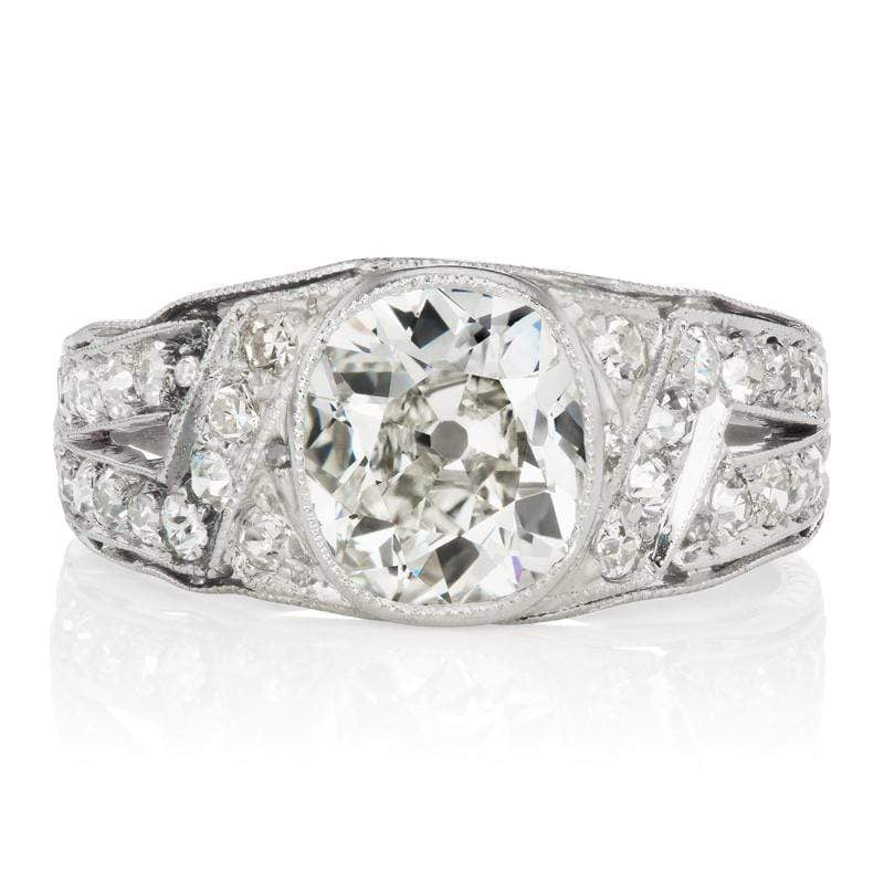 Art Deco Bezel Set Diamond Engagement Ring