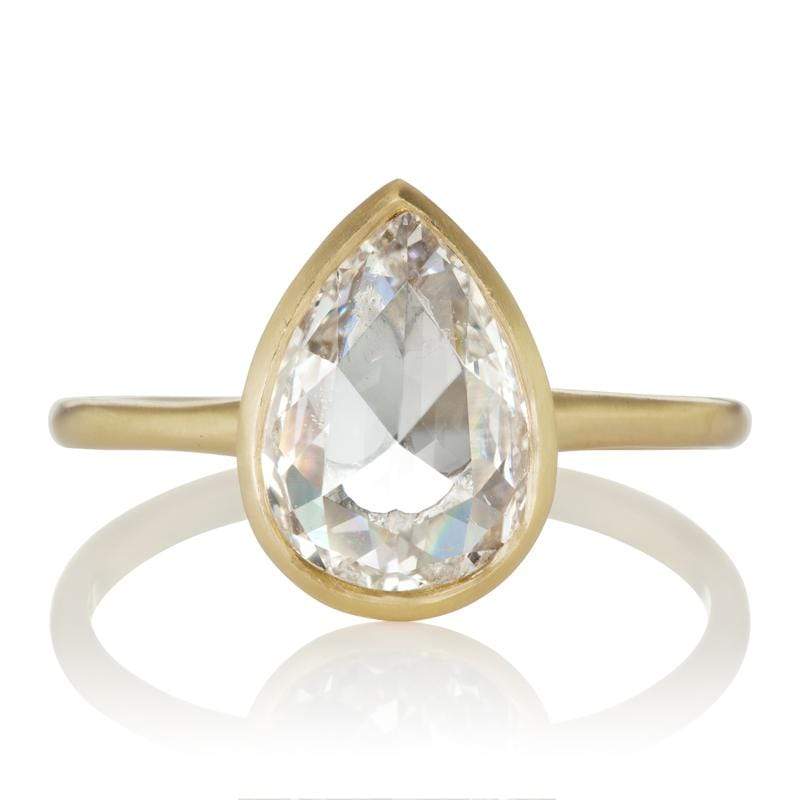 1.43ct pear rose cut diamond