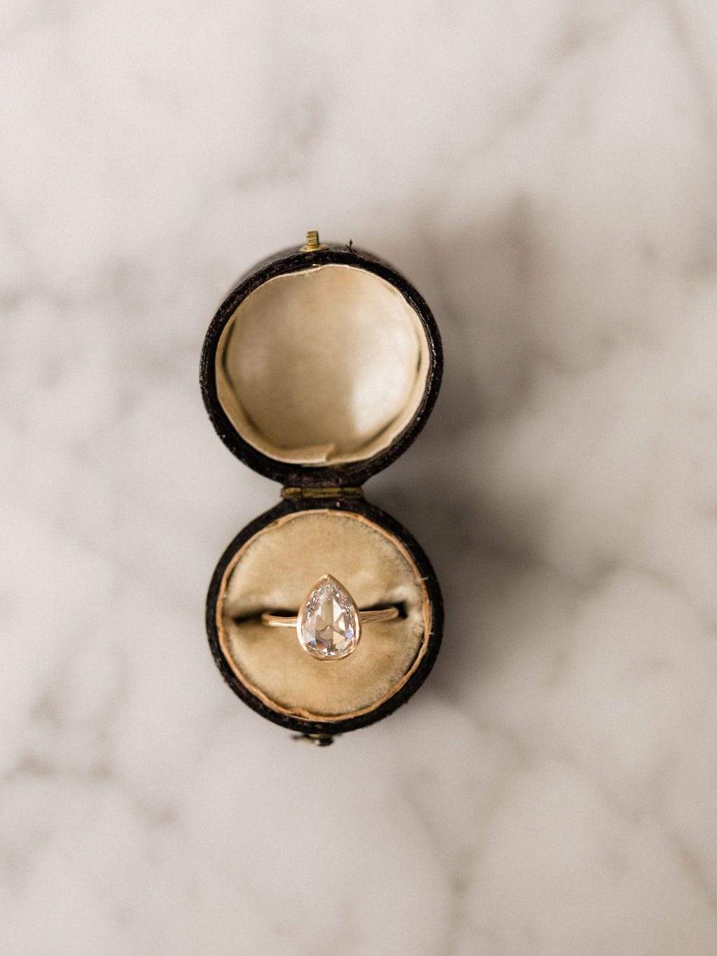 1.43ct pear rose cut diamond