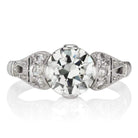 Platinum Engagement Ring With Bead Set Side Stones