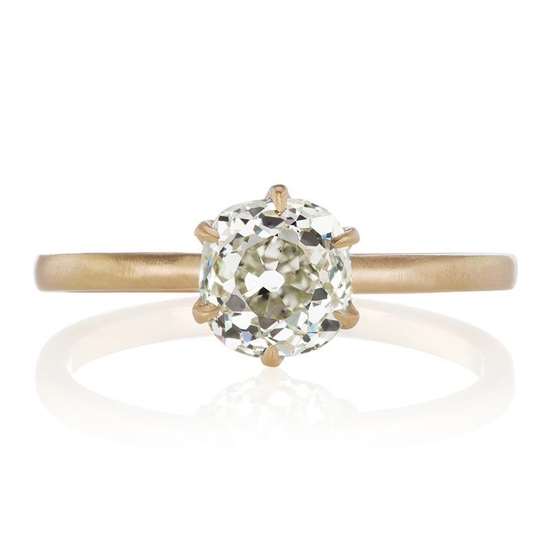 1.45 ct Old Mine Cut Solitaire Engagement Ring