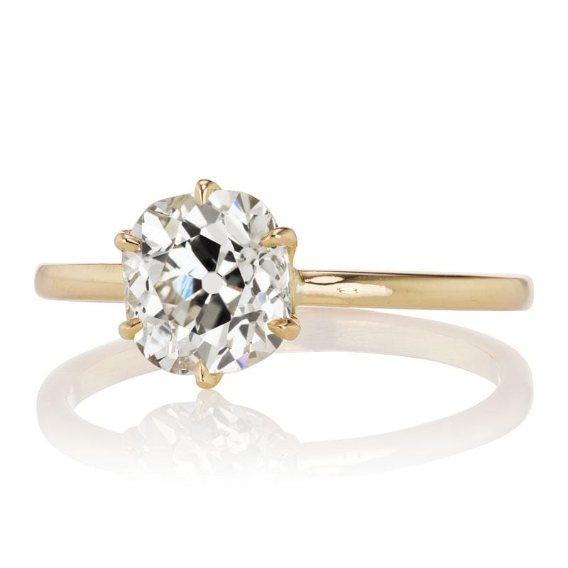 1.47ct old mine cut diamond engagement ring