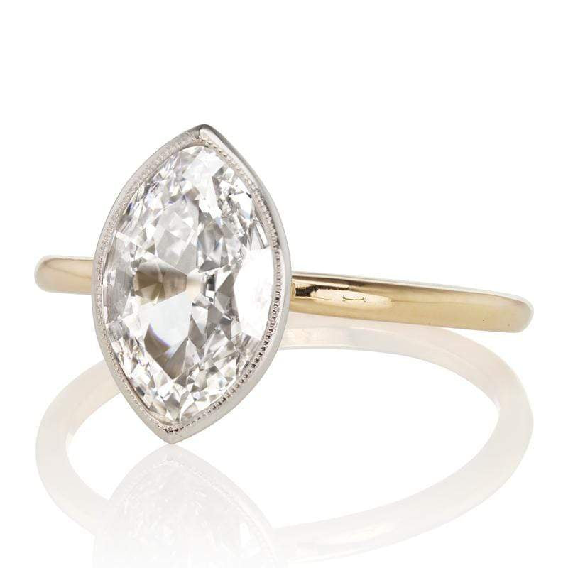 1.5 Carat Bezel Set Moval Cut Diamond Engagement Ring