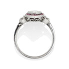 Marquise Cut Diamond Ring with 24 Calibré Cut Rubies