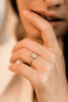 1.55ct Old Mine Cut Diamond 18k Rose Gold Diamond Engagement Ring