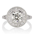 Bezel Set Diamond Halo Engagement Ring