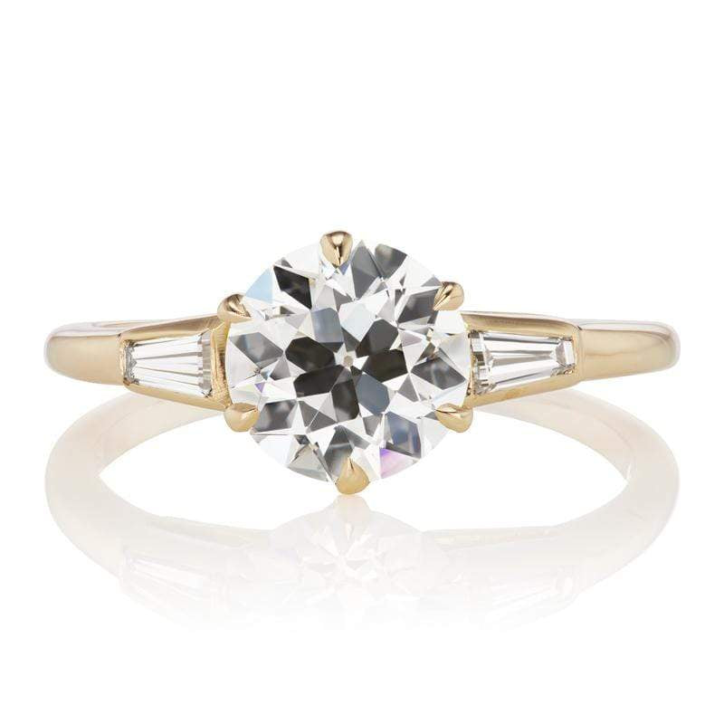 1.58 ct Diamond Engagement Ring with Baguettes