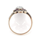 Diamond & Ruby Fleur de Lis Vintage Engagement Ring