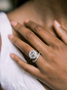 Bezel Set Rose Cut Diamond Halo Vintage Engagement Ring