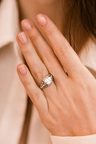 1.63ct old European cut diamond Platinum Cluster Engagement Ring