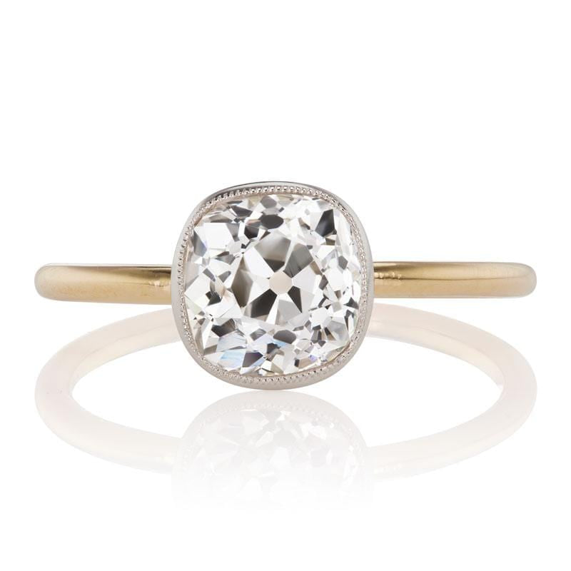1.66 Carat Diamond Engagement Ring Platinum Bezel 