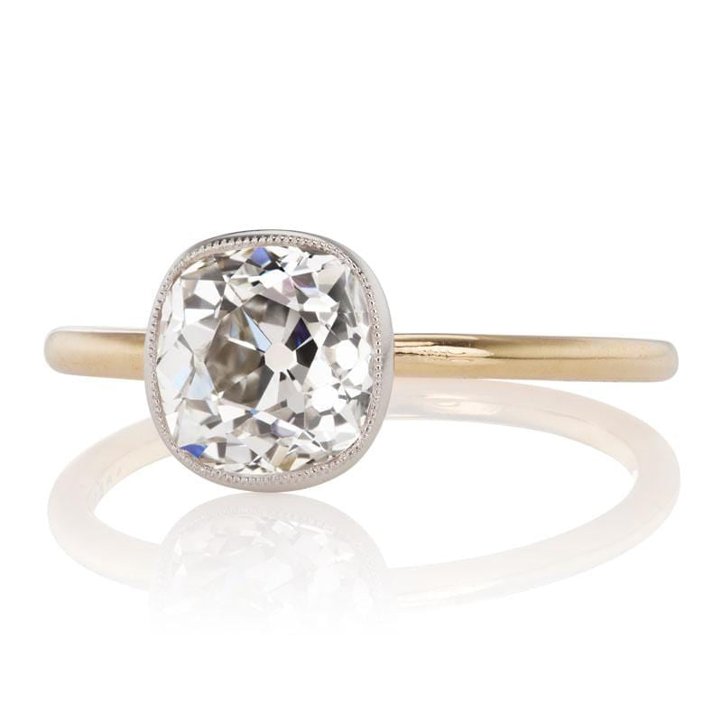1.66 Carat Diamond Engagement Ring Platinum Bezel 
