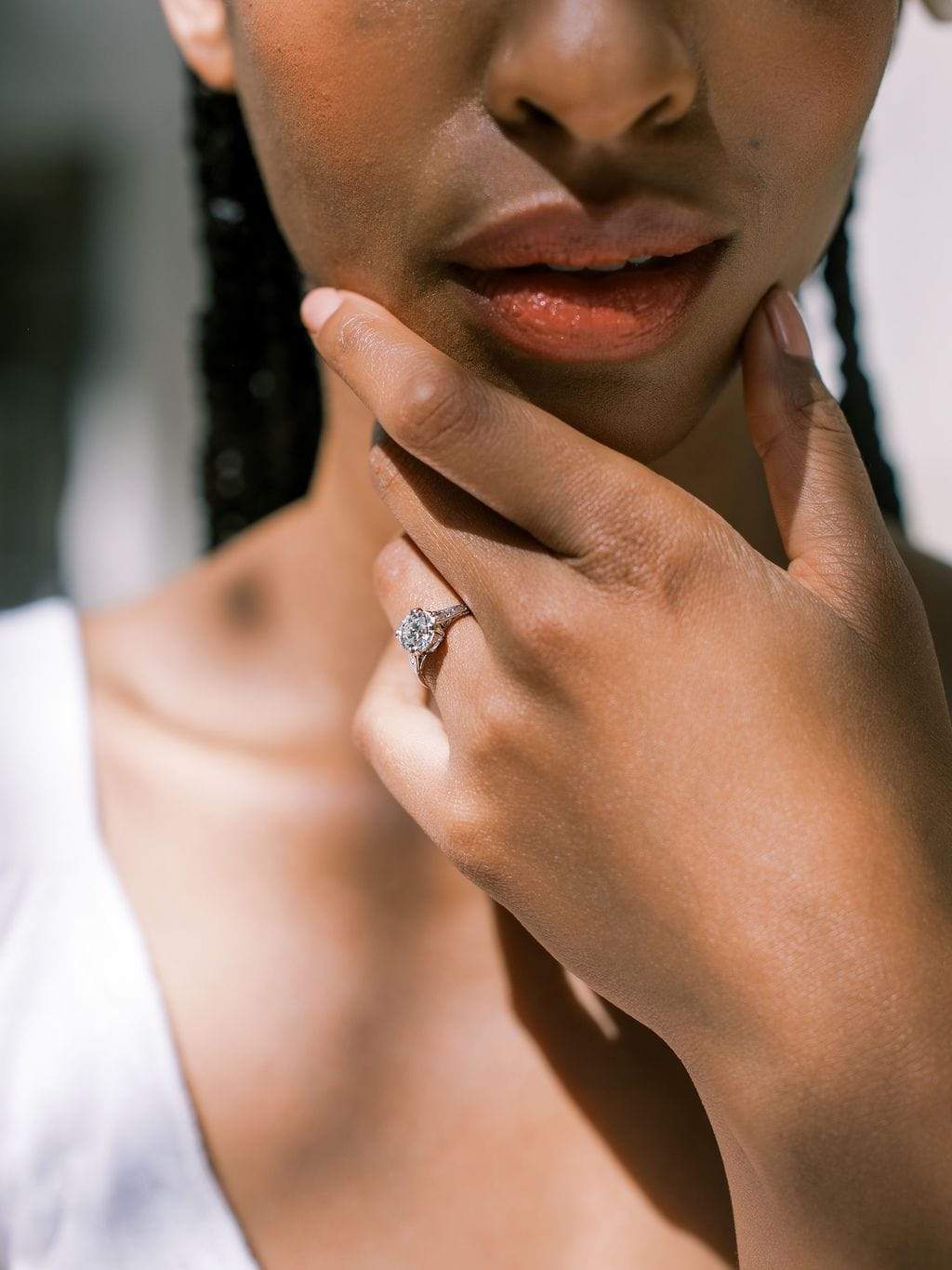 g-h-i color, vs clarity diamond in platinum setting