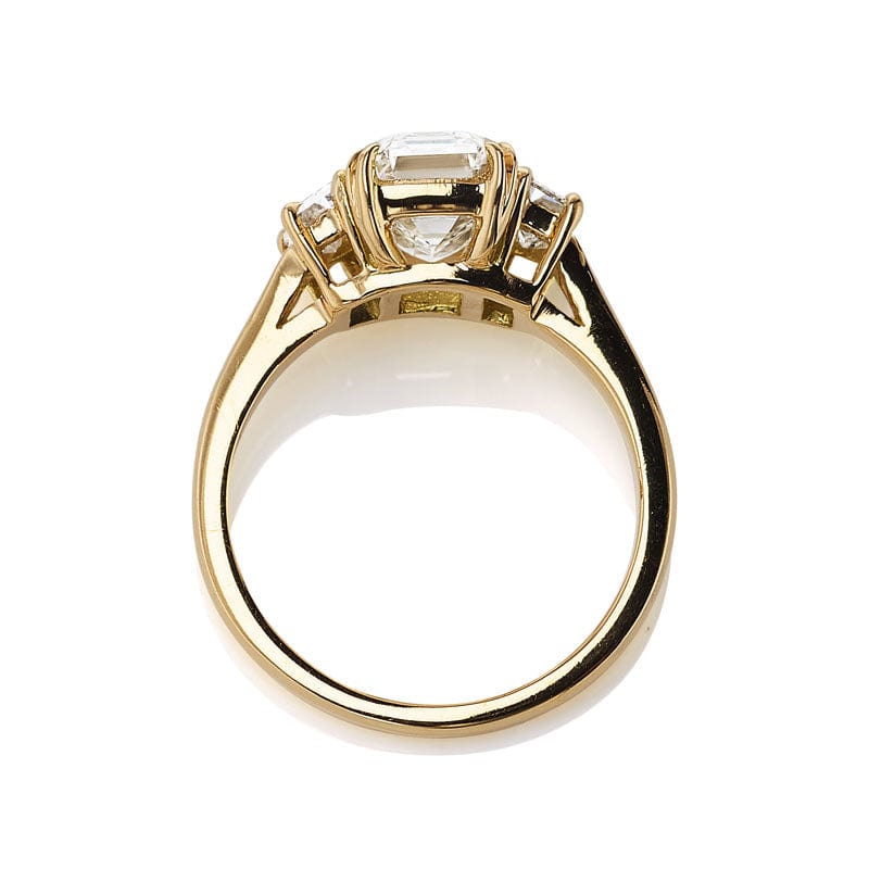 1.70 Carat Emerald Cut Ring with Trapezoid Side Stones
