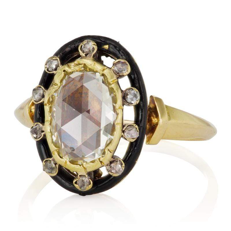 1.72ct Oval rose cut diamond