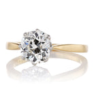 Old Mine Cut Vintage Engagement Ring in 8-prong Two-Tone Setting