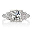 Vintage Art Deco Old European Cut Hexagon Setting Engagement Ring