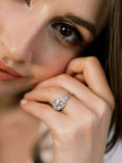 Vintage Art Deco Old European Cut Hexagon Setting Engagement Ring