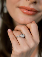 Vintage Art Deco Old European Cut Hexagon Setting Engagement Ring