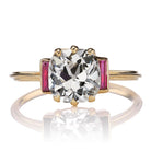 Old Mine Cut Diamond Ruby Baguettes