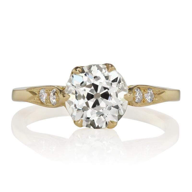 1.85 ct Engagement Ring With Milgrain Shoulders | Victor Barbone