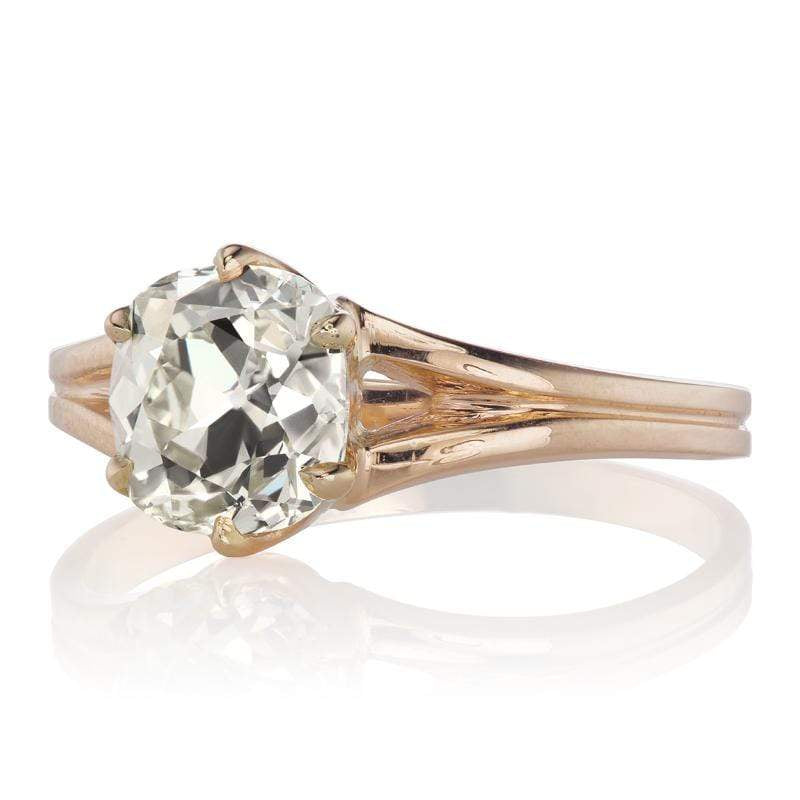 1930s 1.90 ct Old Mine Cut Diamond Solitaire Engagement Ring