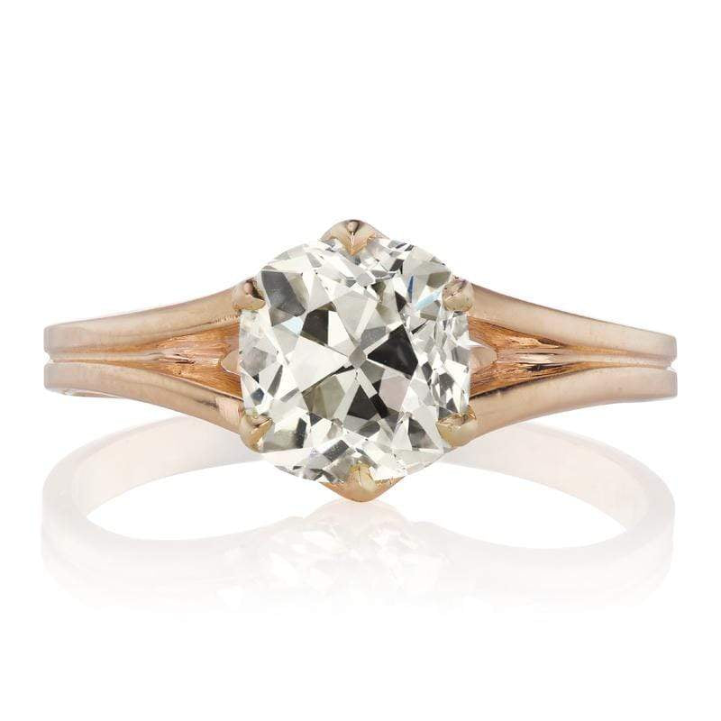 1930s 1.90 ct Old Mine Cut Diamond Solitaire Engagement Ring