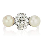 Engagement Ring With Pearl Side Stones Circa 1910 | Victor Barbone