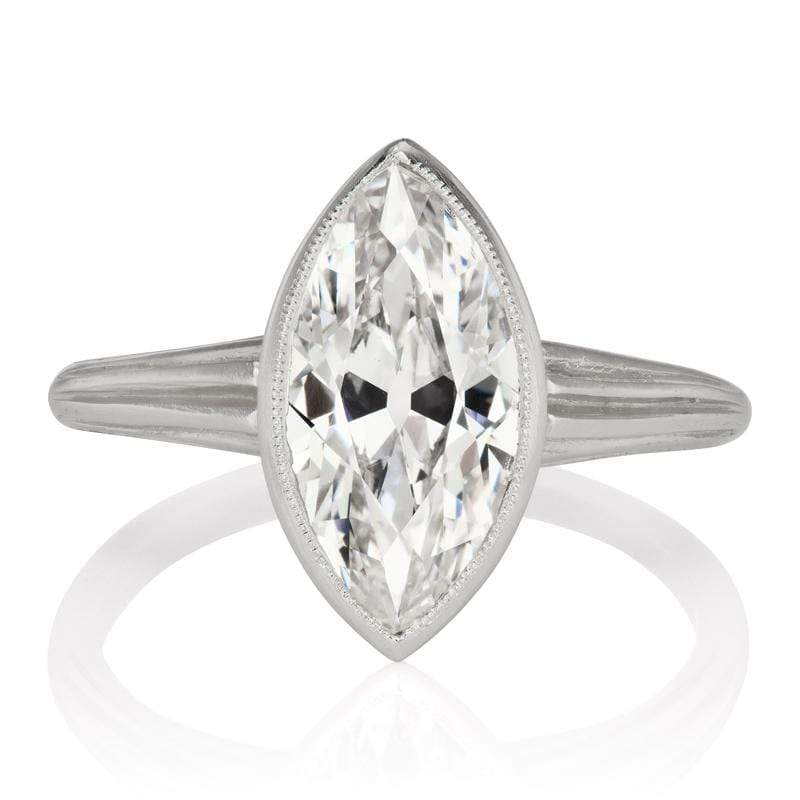 Bezel Set Marquise Diamond Engagement Ring