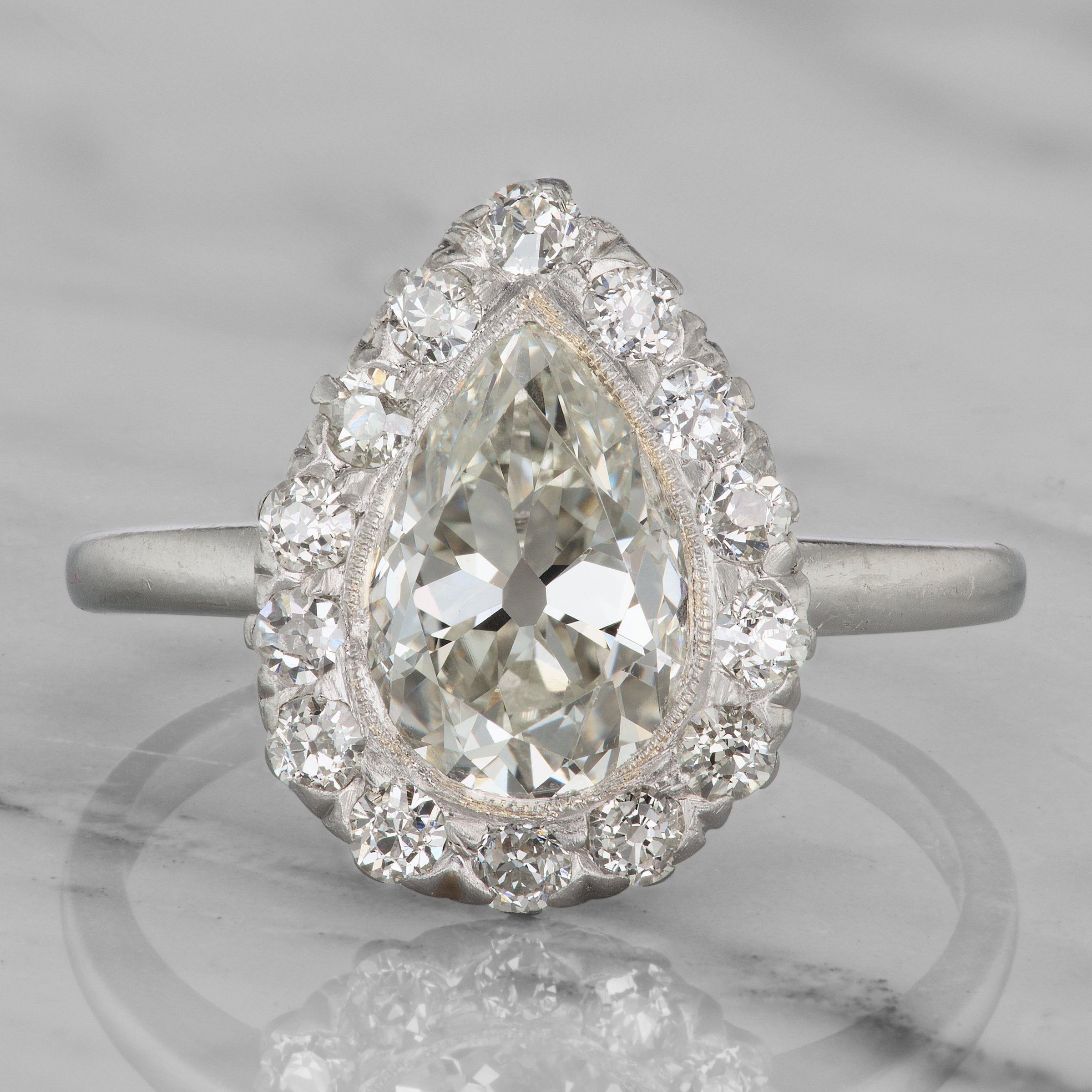 1.99 Carat Antique Pear Cut Diamond