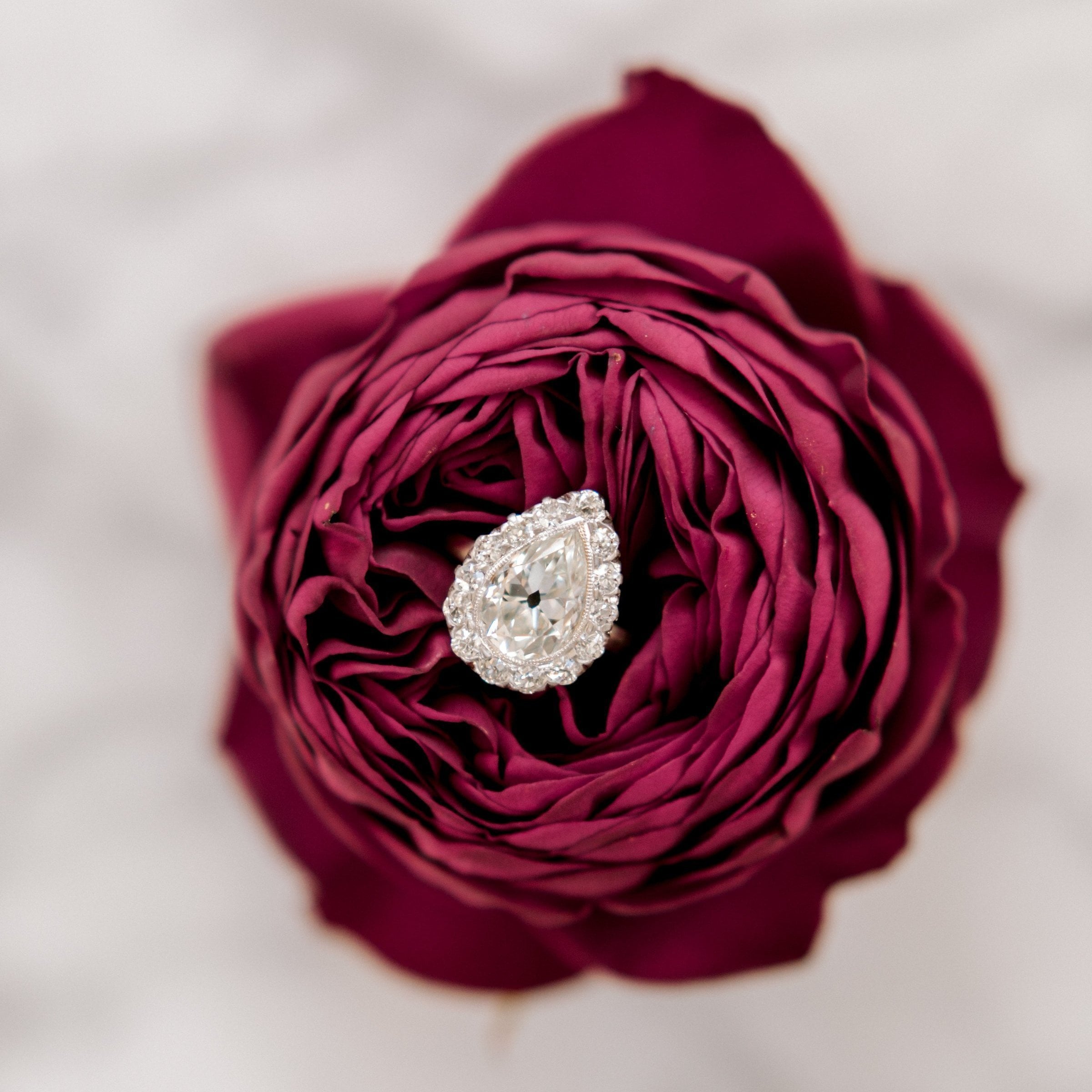 1.99 Carat Antique Pear Cut Diamond