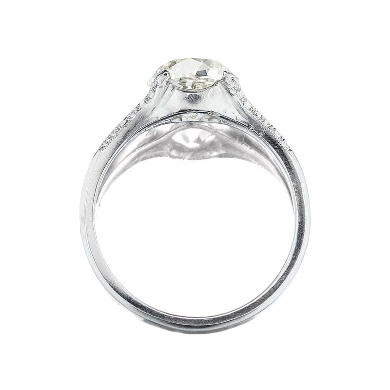 Platinum Split Shank Vintage Engagement Ring