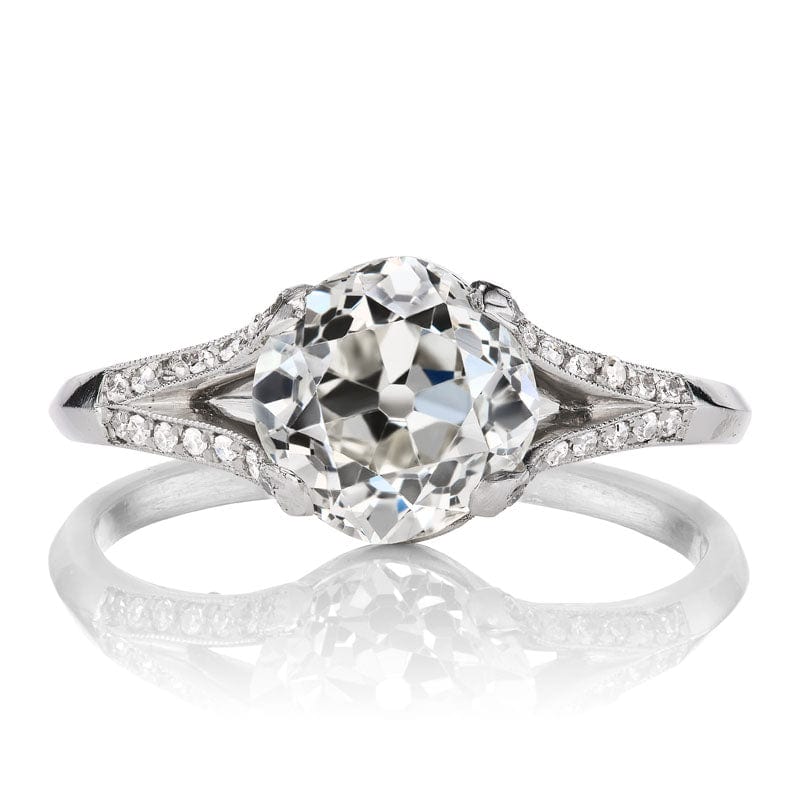 Platinum Split Shank Vintage Engagement Ring