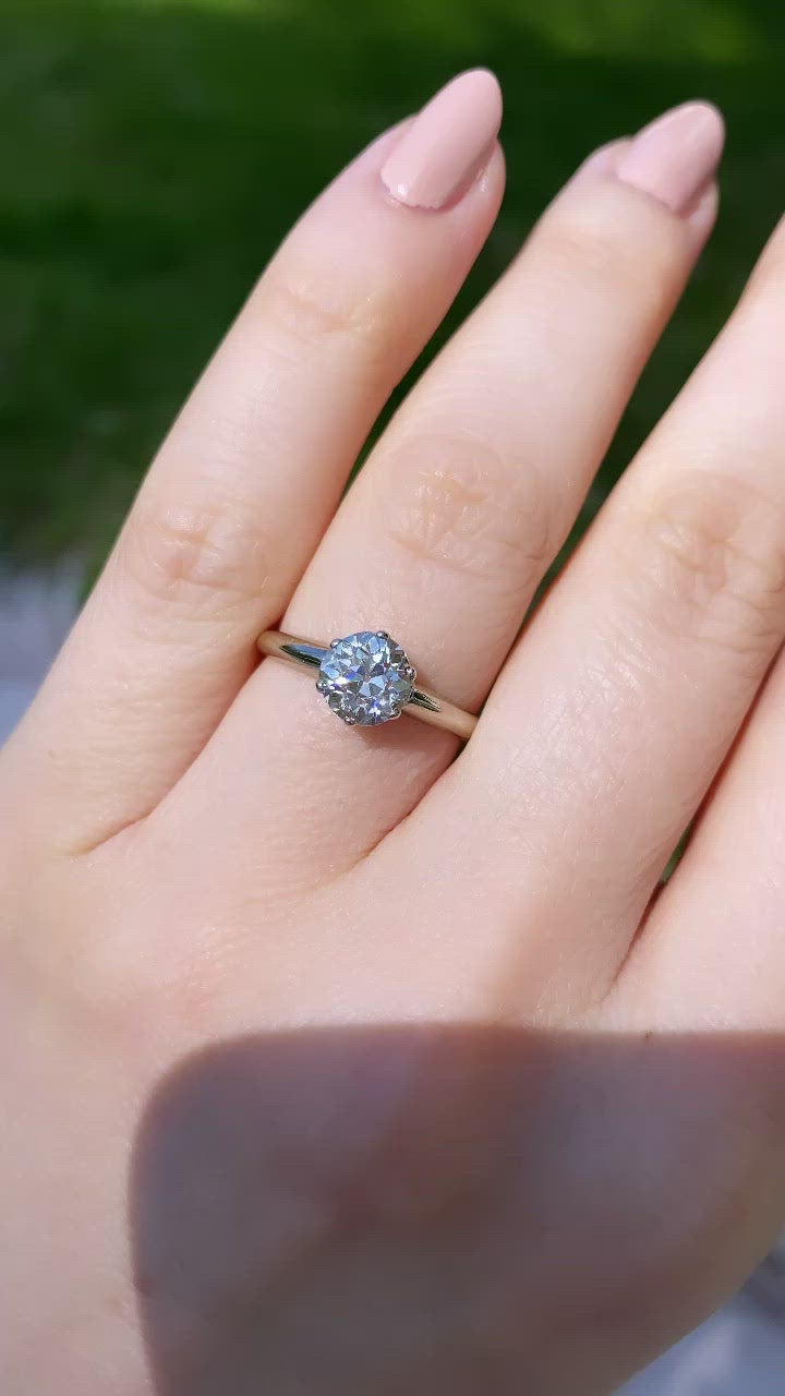 j-k-l color, vs clarity diamond in platinum setting