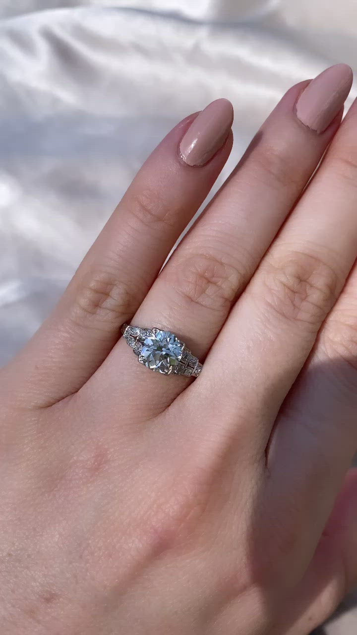 j-k-l color, si-i clarity diamond in platinum setting