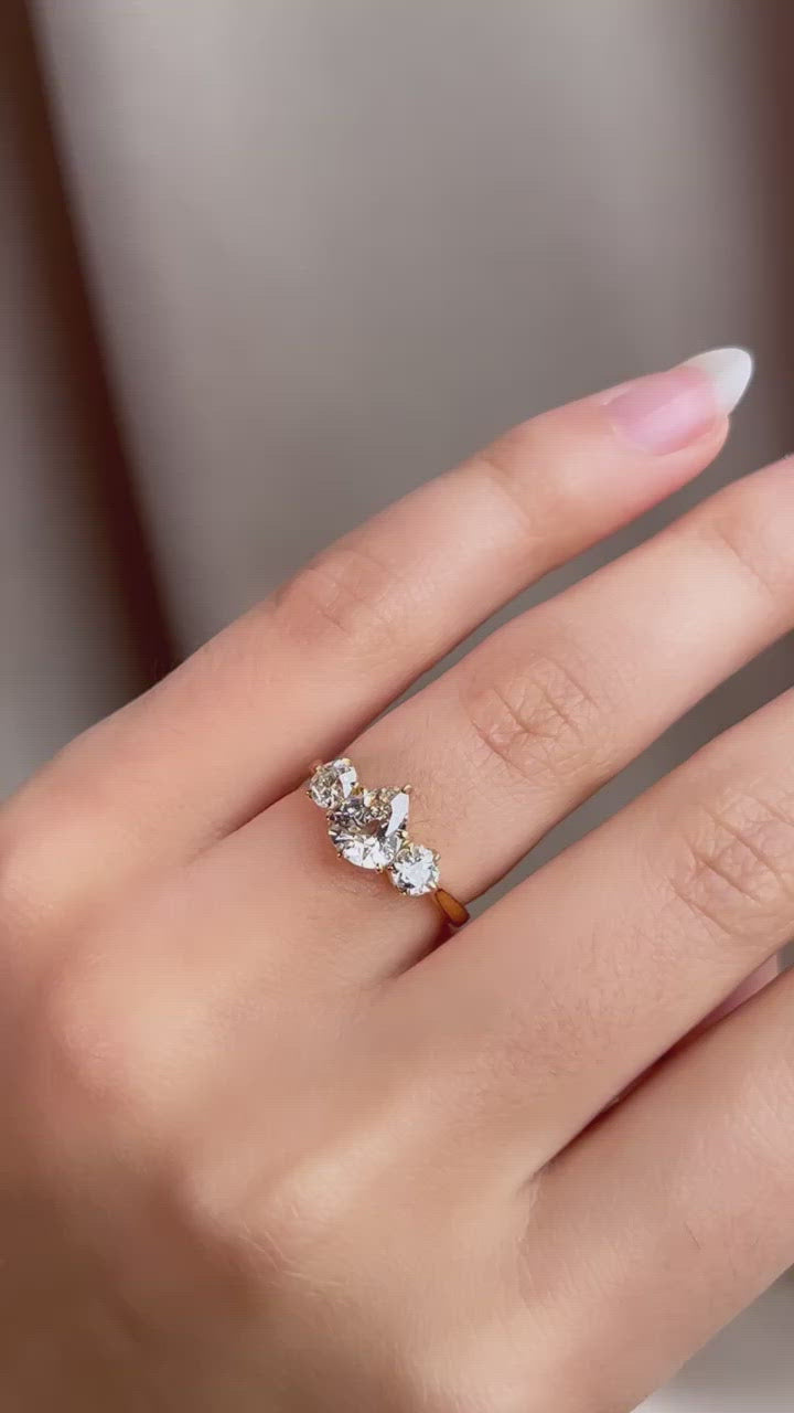 fancy color, vs clarity diamond in yellow gold setting