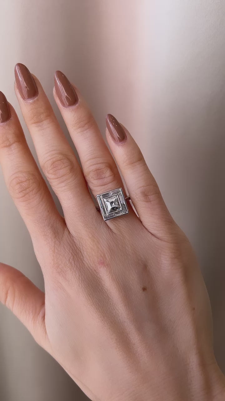 g-h-i color, si-i clarity diamond in platinum setting