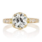 Low Profile 2 carat Old European Cut Engagement Ring with Side Stones