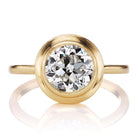 Bezel Set Transitional Cut Diamond in Yellow Gold