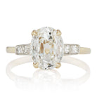 2.01 Oval cut diamond Two Tone Oval Diamond Engagement Ring