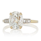 2.01 Oval cut diamond Two Tone Oval Diamond Engagement Ring