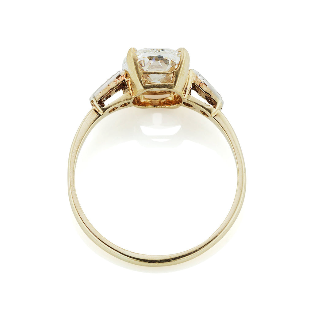 2.01 Oval cut diamond Two Tone Oval Diamond Engagement Ring