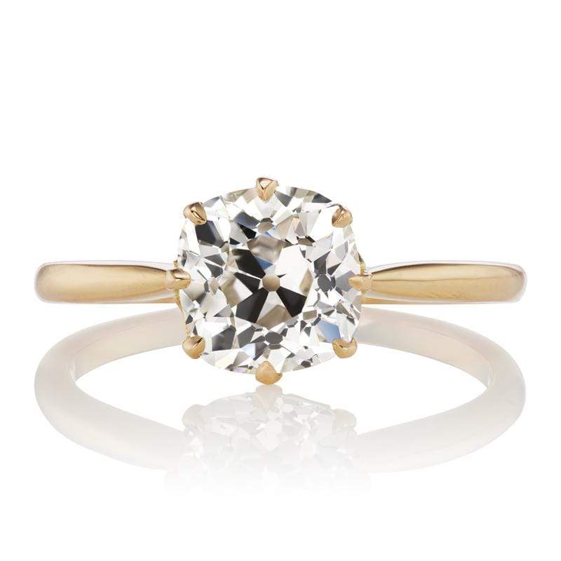 2 carat Old Mine Cut Solitaire Engagement Ring