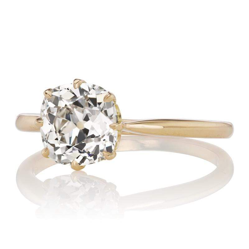 2 carat Old Mine Cut Solitaire Engagement Ring