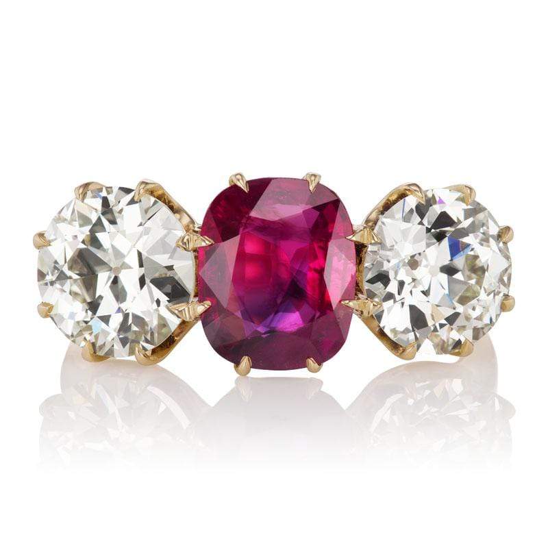 2.05ct no-heat Burmese Ruby and diamond ring