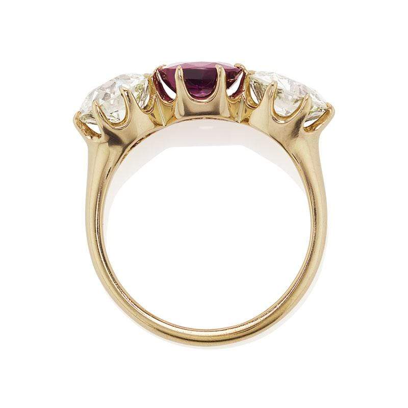 2.05ct no-heat Burmese Ruby and diamond ring